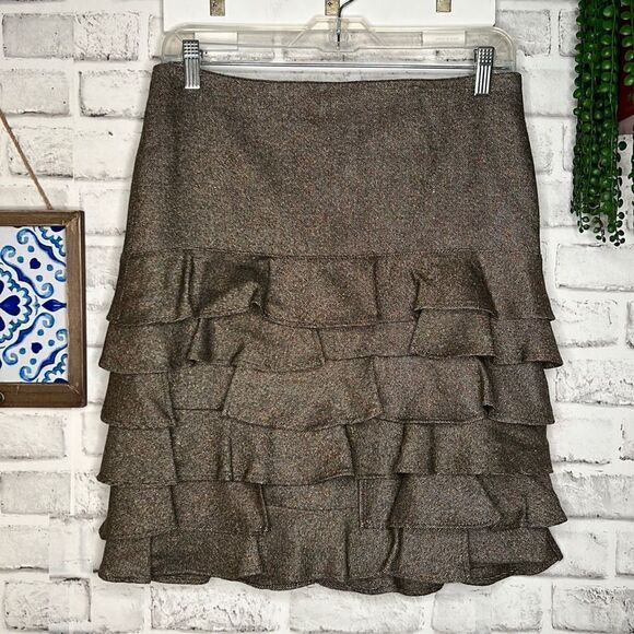 Talbots Tiered Ruffled Wool Skirt Size 6 Petite - Picture 1 of 8